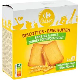 CARREFOUR CLASSIC' Biscottes sans sel ajouté 300g