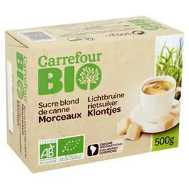 CARREFOUR BIO Sucre bio blond de Canne en morceaux 500g
