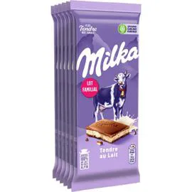 MILKA Chocolat au lait Tendre au Lait 6x100g