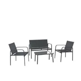  Salon de Jardin Bas en Acier Gris Anthracite (4 Pièces) Antalya l'unité