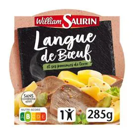 WILLIAM SAURIN Plat cuisiné langue de boeuf et ses pommes de terre 285g
