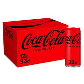 COCA-COLA Soda zéro sans sucres 12x33cl
