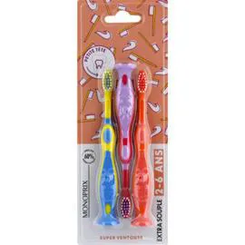MONOPRIX Brosse à dents enfant 2-6 ans x3 l'unité