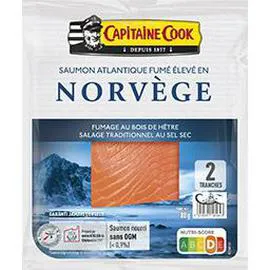 CAPITAINE COOK Saumon fumé de Norvège 80g