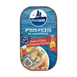 PETIT NAVIRE Filet de maquereaux huile d'olive et tomates 90g