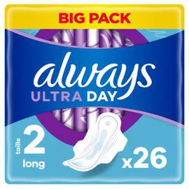 ALWAYS, ULTRA Serviette Hygiénique Avec Ailettes Long Taille 2 x26