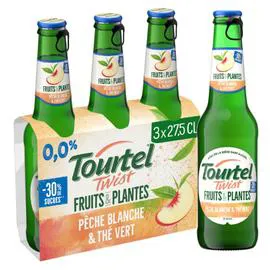 TOURTEL Bière au jus de peche blanche et thé vert Twist 3x27,5cl
