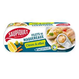 SAUPIQUET Filets de maquereaux citron et olive 176g