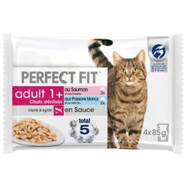 PERFECT FIT Pâtée pour chat poissons 4x85g
