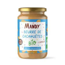 MANDY' Beurre de cacahuètes bio sans morceaux et sans huile de palme 340g