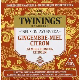 TWININGS Infusion ayurveda gingembre, miel & citron x20 32g