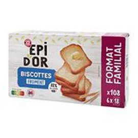 MARQUE REPÈRE, ÉPI D'OR Biscottes x108 900g