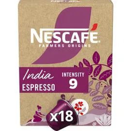 NESCAFÉ, FARMERS ORIGINS Capsules de café India Espresso intensité 9 x18