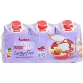 AUCHAN Crème fluide entière 30% MG UHT sans lactose 3x20cl