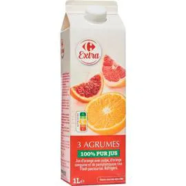 CARREFOUR EXTRA Jus de fruits 3 agrumes sans sucres ajoutés 1l
