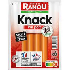 MONIQUE RANOU Saucisses Knack pur porc 210g