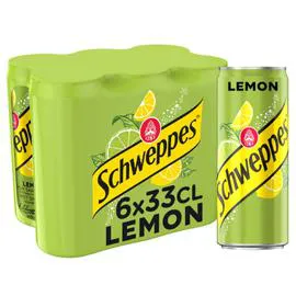 SCHWEPPES Boisson gazeuse Saveur Citron 6x33cl