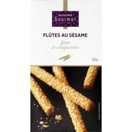 MONOPRIX GOURMET Flûtes au sésame fines et croquantes 125g