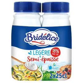 BRIDÉLICE Crème Semi-épaisse Légère 18% Mat.Gr. 2x25cl
