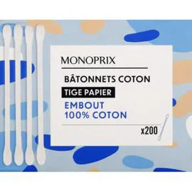 MONOPRIX Bâtonnets coton tige l'unité