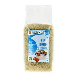MARKAL Riz Rond Demi-Complet Italie 1kg