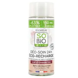 LÉA NATURE, SO'BIO ÉTIC Déo-soin 24h éco-recharge lait d'ânesse bio 150ml