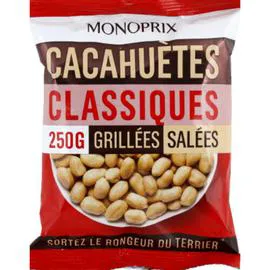 MONOPRIX Cacahuètes classiques grillées salées 250g