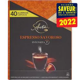 CARREFOUR SELECTION Café en capsule intensité 7 208g