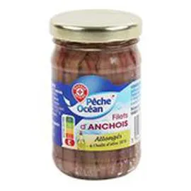 MARQUE REPÈRE, PÊCHE OCÉAN Filets d'anchois À l'huile d'olive 105g