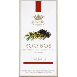 KROON Kroon rooibos nature Naturellement sans caféine & Théine en Sachet x20