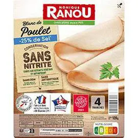 MONIQUE RANOU Blanc de poulet réduit en sel 120g