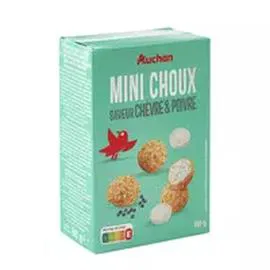 AUCHAN Mini choux saveur fromage de chèvre et poivre 60g
