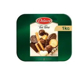 DELACRE Biscuits assortiment boîte métal Tea Time 1kg