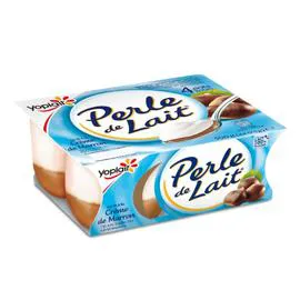 YOPLAIT, PERLE DE LAIT Yaourt sur lit de crème de marron 4x125g