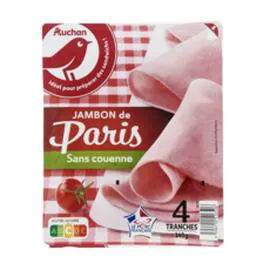 AUCHAN Jambon de Paris sans couenne 140g