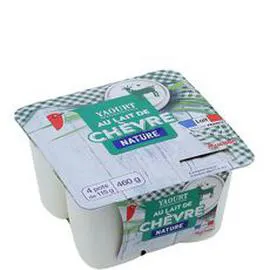 AUCHAN Yaourt au lait de chèvre nature 4x115g