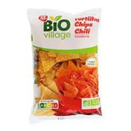 MARQUE REPÈRE, BIO VILLAGE Tortillas Chips Chili 150g