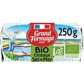 GRAND FERMAGE Beurre demi-sel aux cristaux sel de mer de Noirmoutier BIO 250g