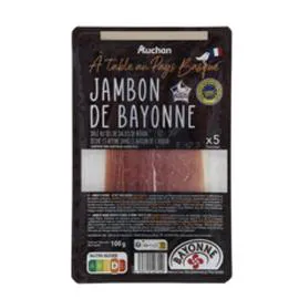 AUCHAN Jambon de Bayonne IGP 100g