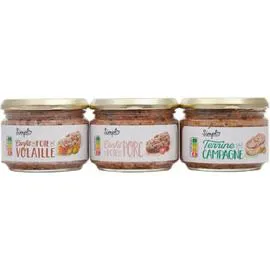 CARREFOUR SIMPL Pâtés assortiment SIMPL 3x180g