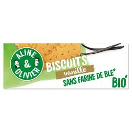 ALINE & OLIVIER Biscuits aux flocons d'avoine et à la vanille sans farine de blé Bio 132g