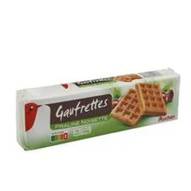 AUCHAN Gaufrettes fourrées praliné noisette 110g
