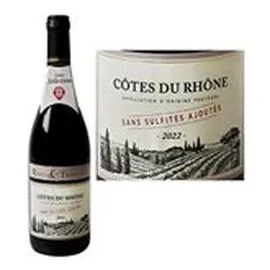 MARQUE REPÈRE, RIVES & TERRASSES AOC Côtes du Rhône ss sulfites rouge 75cl