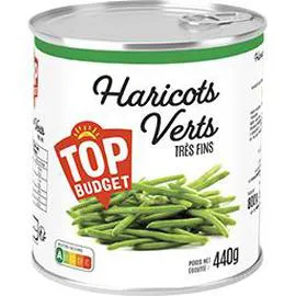 TOP BUDGET Haricots verts, très fins 440g