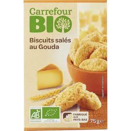 CARREFOUR BIO Biscuits apéritifs bio au gouda 75g