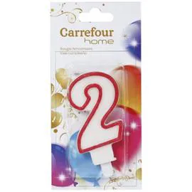 CARREFOUR HOME Bougie anniversaire n° 2 l'unité