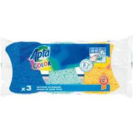 APTA Eponges végétales absorbantes Les Colorées x3