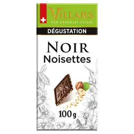 VILLARS Chocolat Noir aux Eclats de Noisettes 100g