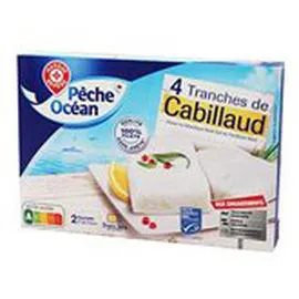 MARQUE REPÈRE, PÊCHE OCÉAN Cabillaud MSC Sans arêtes - x4 tranches 400g