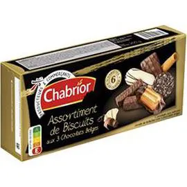 CHABRIOR ASSORTIMENTS DE BISCUITS AUX 3 CHOCOLATS BELGES 200g